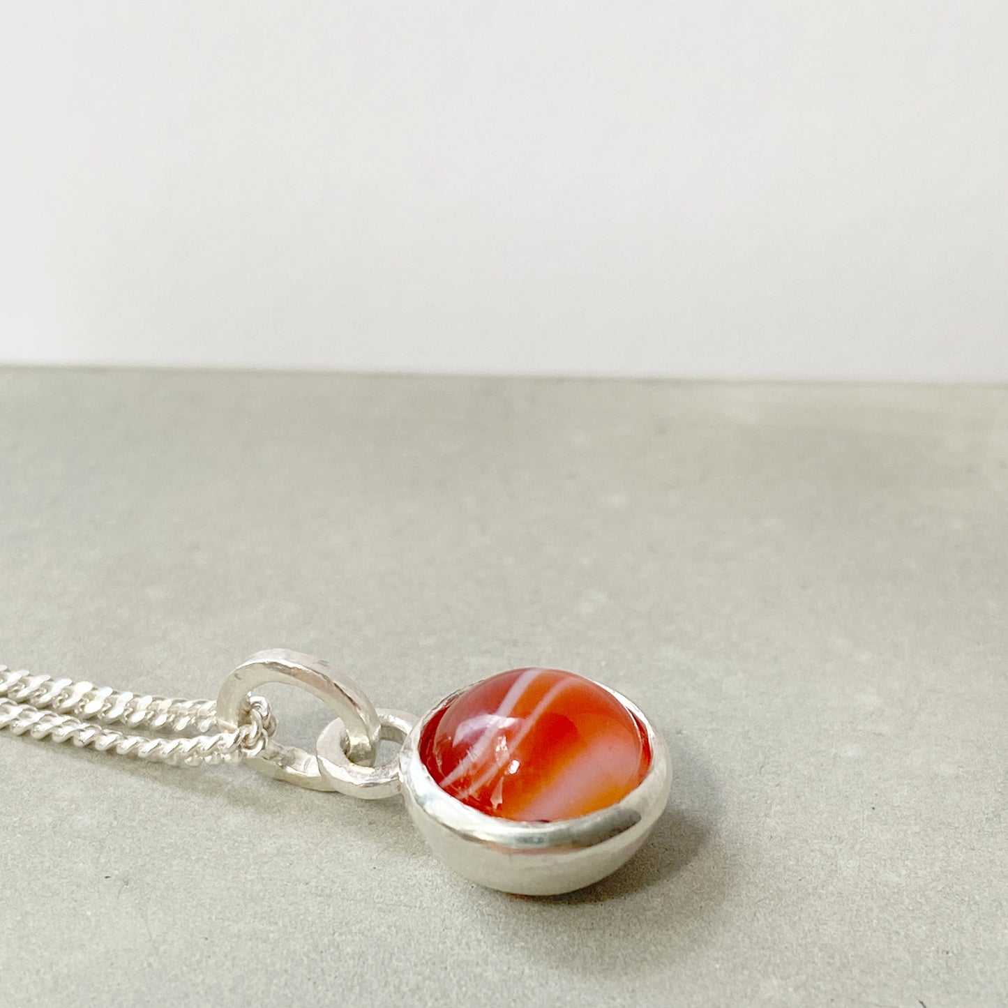 Birthstone Orb Sardonyx Silver Pendant