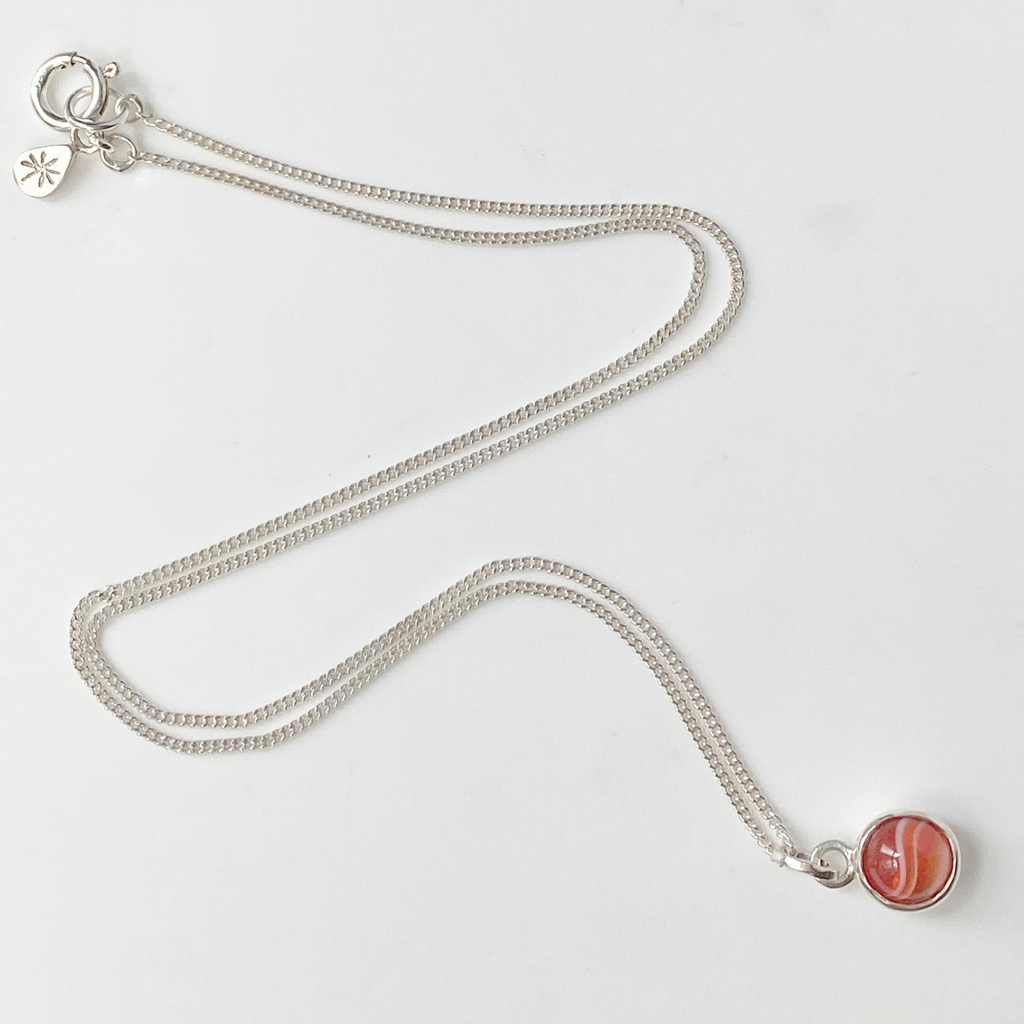 Birthstone Orb Sardonyx Silver Pendant