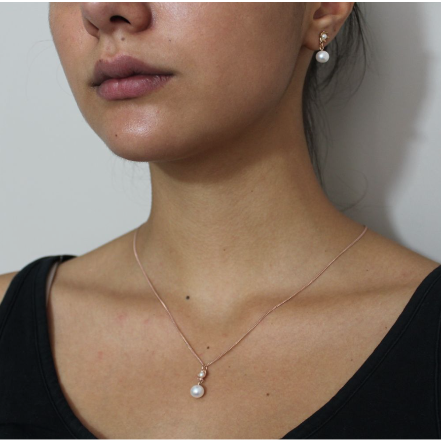 Pearl Star Earrings in Silver