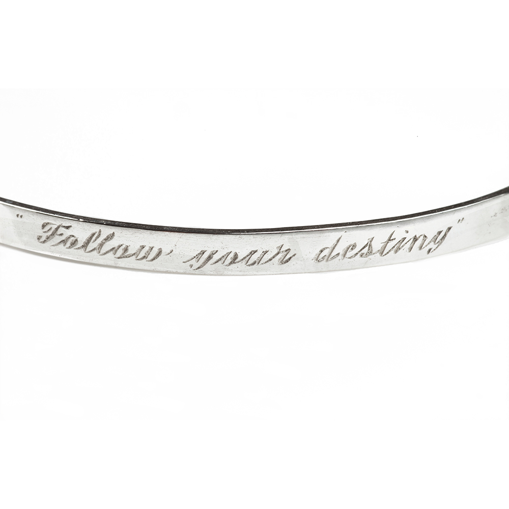 "Follow your Destiny" Friendship Bracelet in Silver