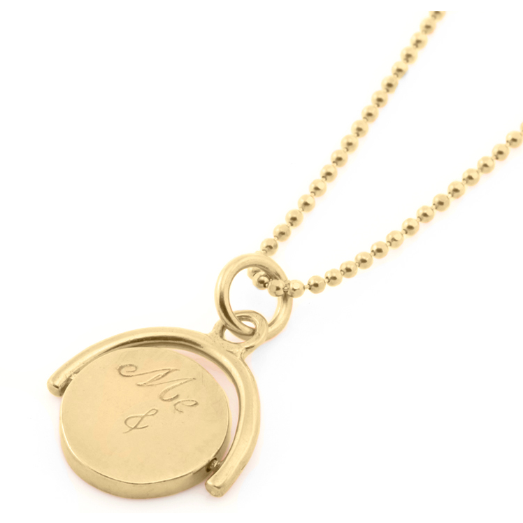 Me & You Spinning Pendant In Gold