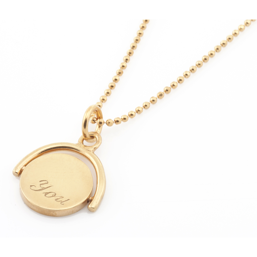 Me & You Spinning Pendant In Gold