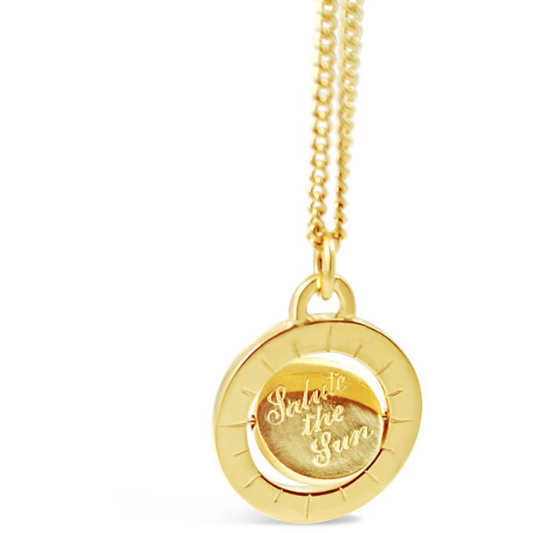 Double Spinning "Salute the Sun' Pendant in Gold