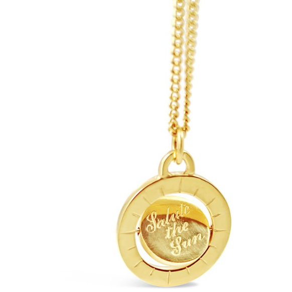 Double Spinning "Salute the Sun' Pendant in Gold