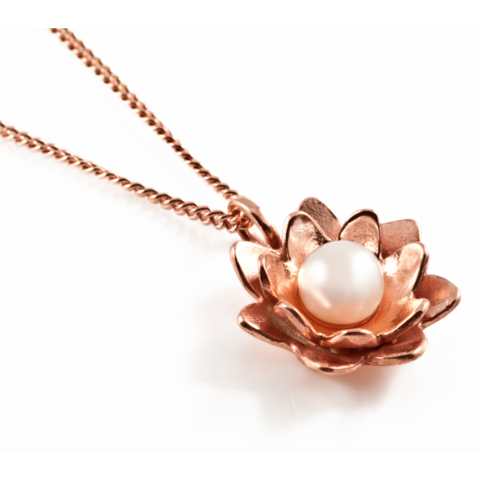 Lotus Flower Pendant in Rose Gold