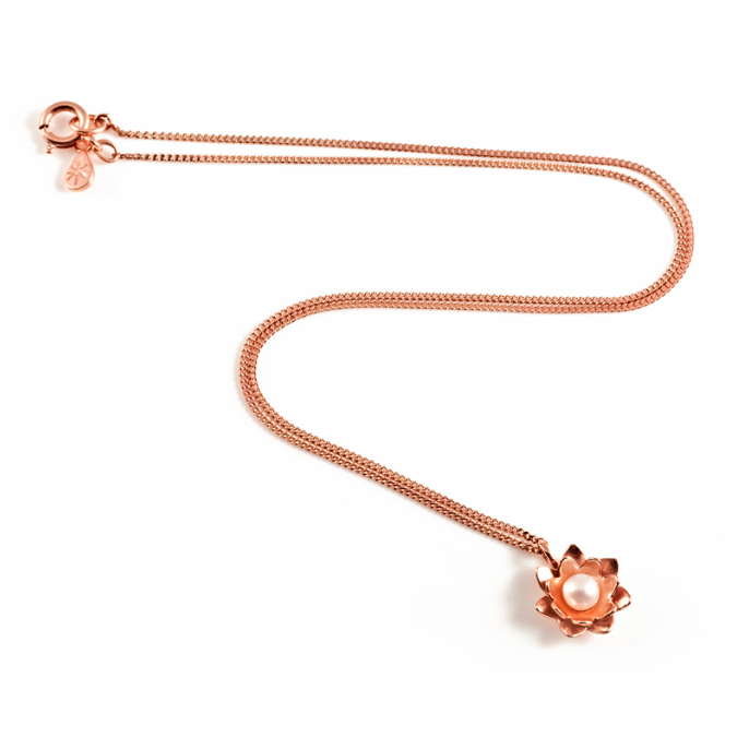 Lotus Flower Pendant in Rose Gold