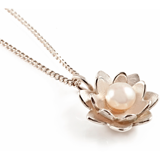 Lotus Flower Pendant in Silver