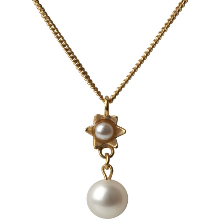 Pearl Star Pendant in Gold