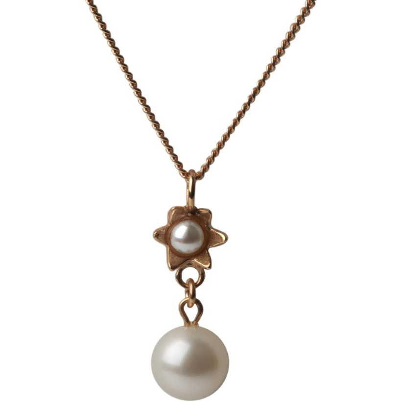 Pearl Star Pendant in Rose Gold