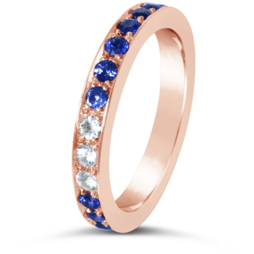 Blue Sapphire Eternity Ring in Rose Gold