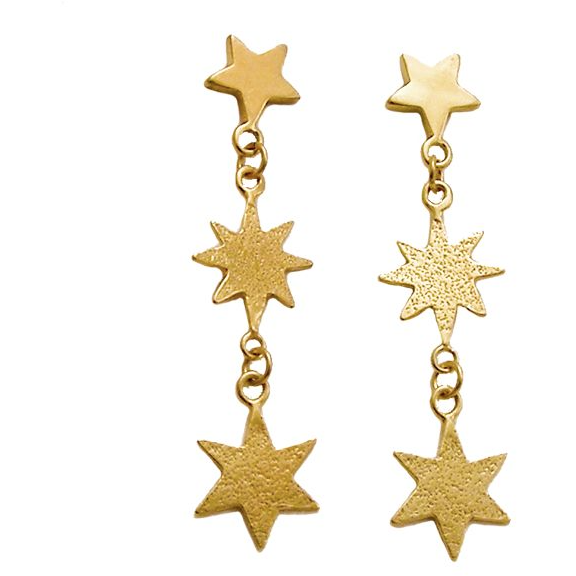 Star Drop Earrings in Gold