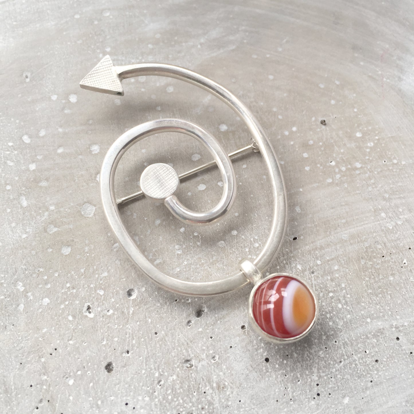 Spiral Sardonyx Brooch