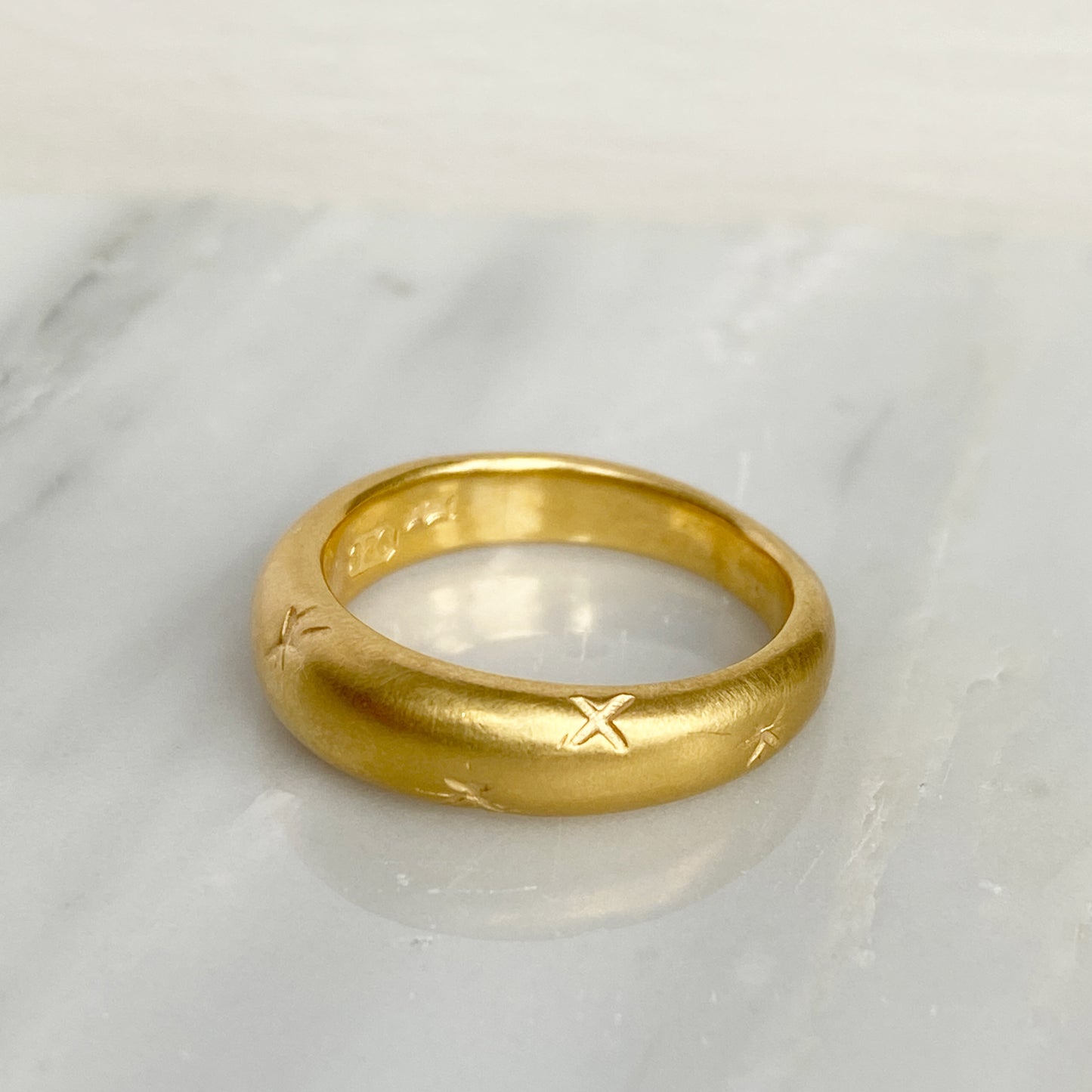 Moon and Star Bombe Gold Ring