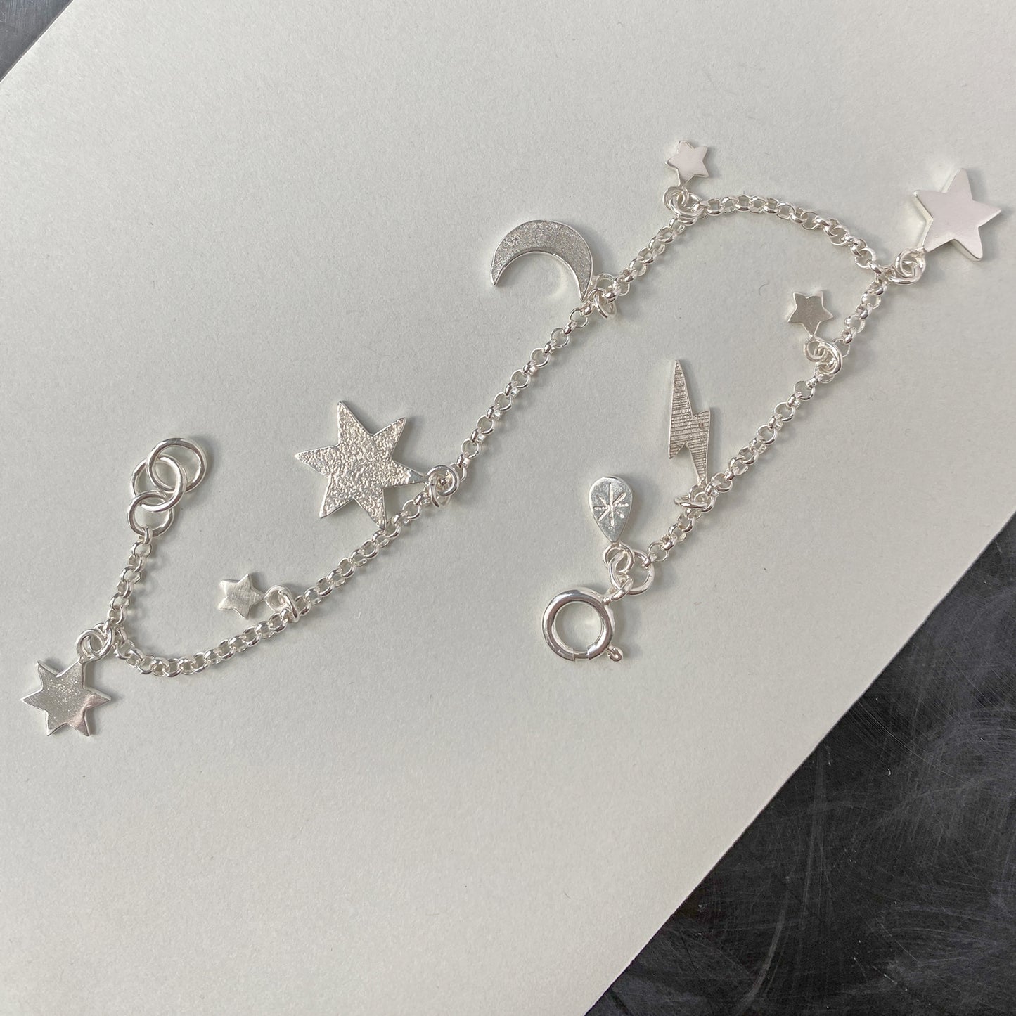 Star Celestial Charm Bracelet Silver