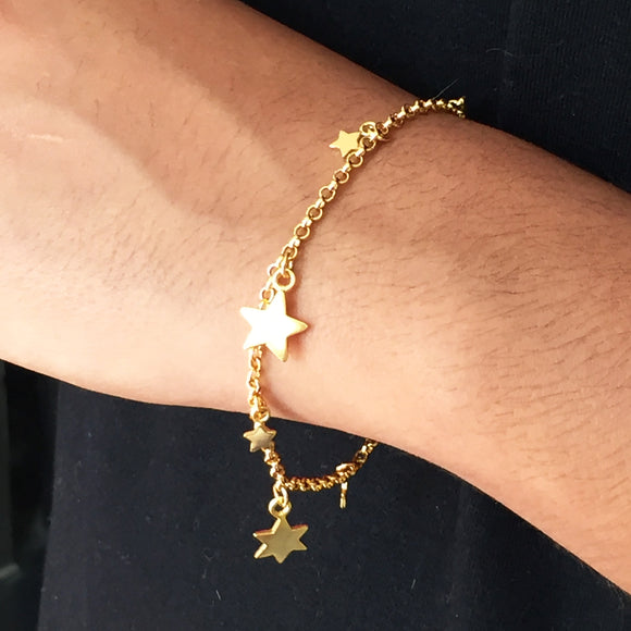 Star Charm Bracelet in Gold