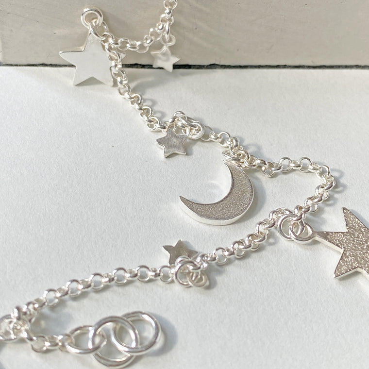 Star Celestial Charm Bracelet Silver