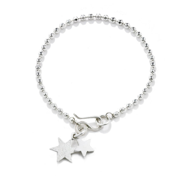 Double Star Bracelet in Silver
