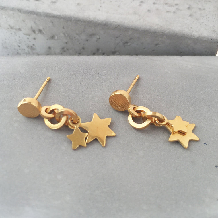 Double Star Drop Earrings