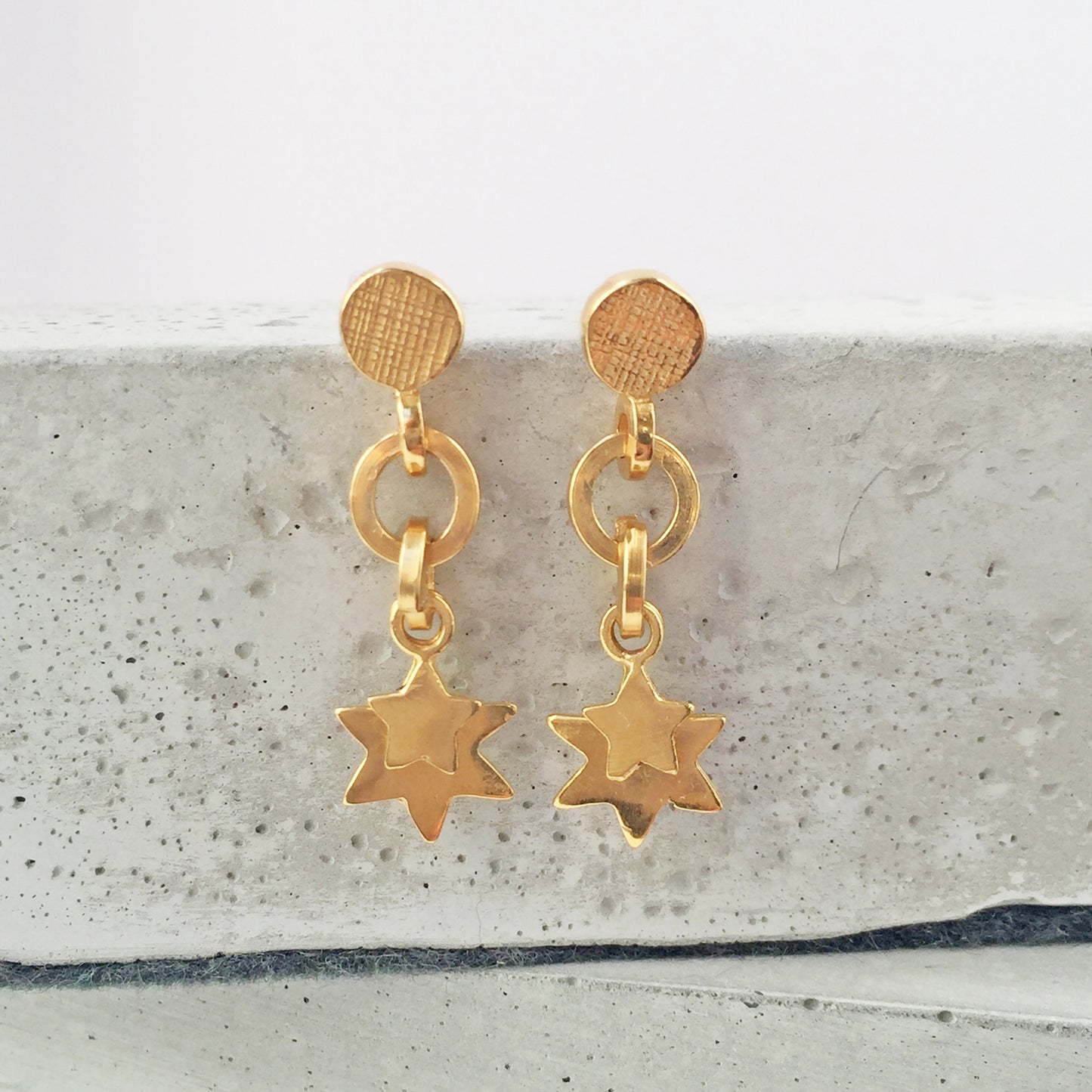 Double Star Drop Earrings