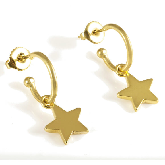 Stars on Hoops in Gold