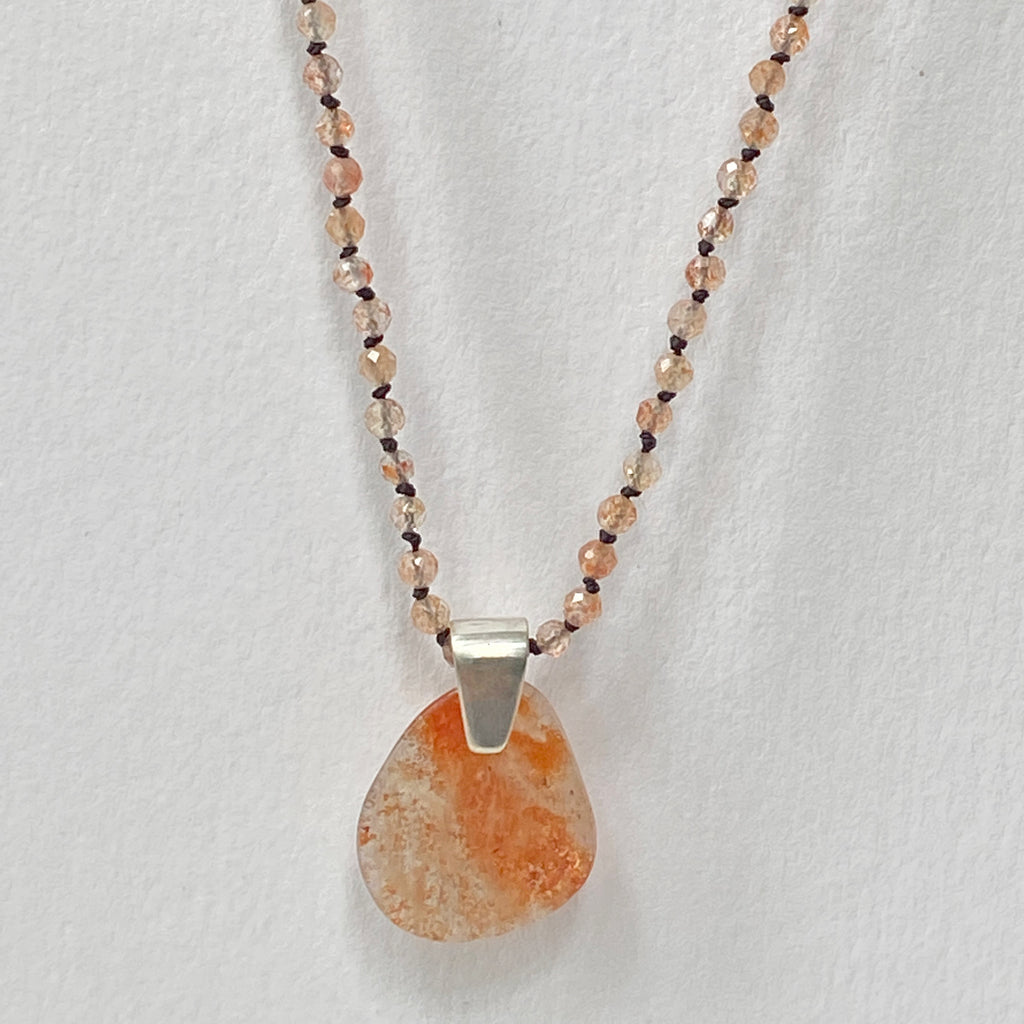 Sunstone Knotted Necklace