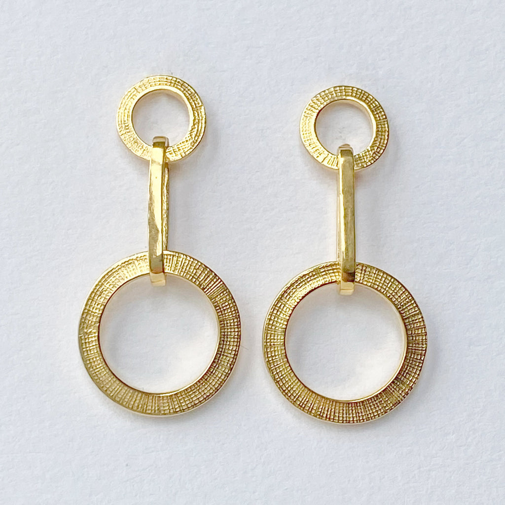Textured Chain Earrings Gold
