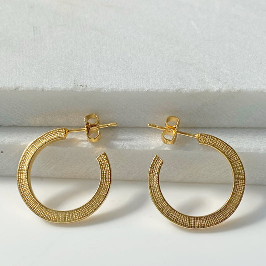 Textured Gold Hoops