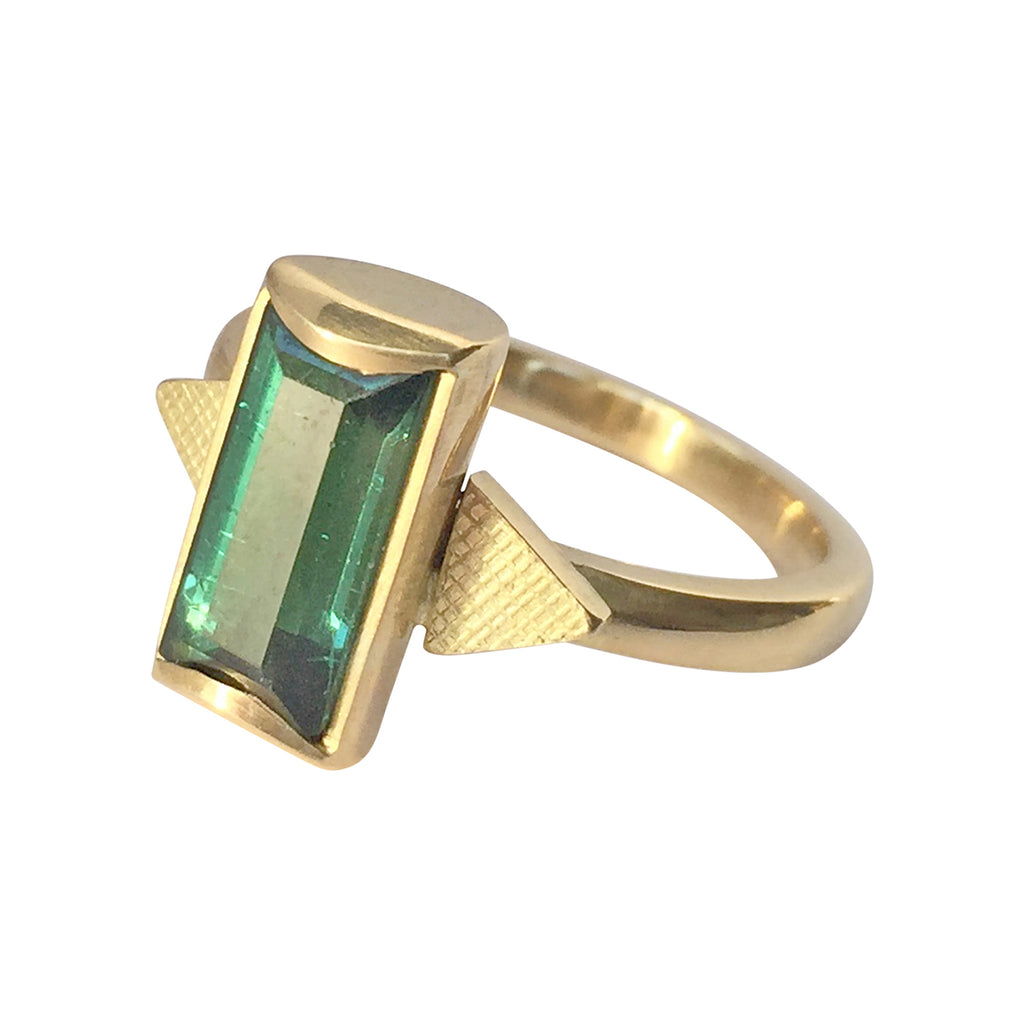 Green Tourmaline 18ct Gold Ring