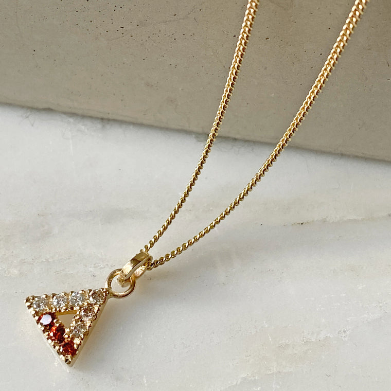 Diamond Triangle Gold Pendant