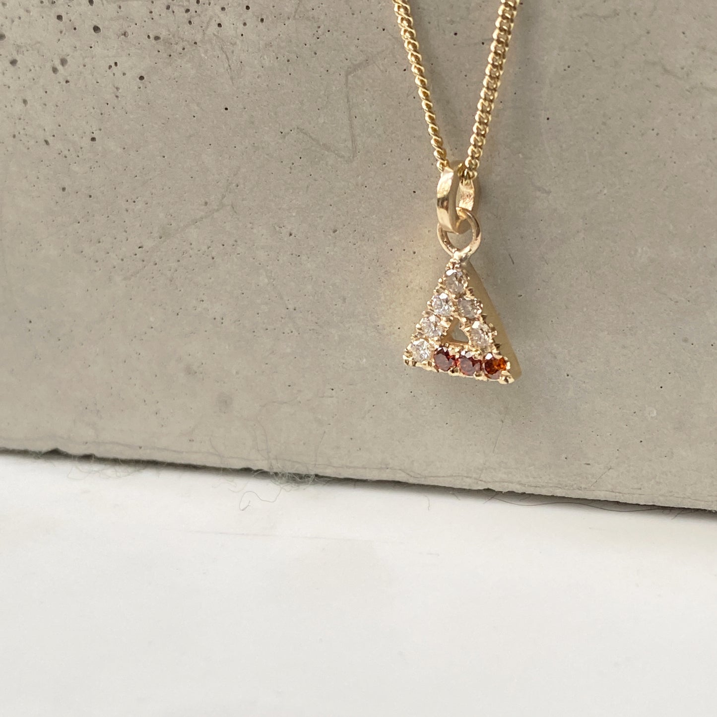 Diamond Triangle Gold Pendant