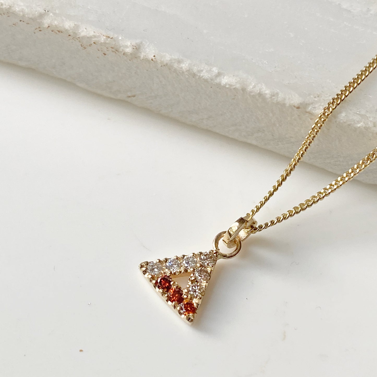 Diamond Triangle Gold Pendant