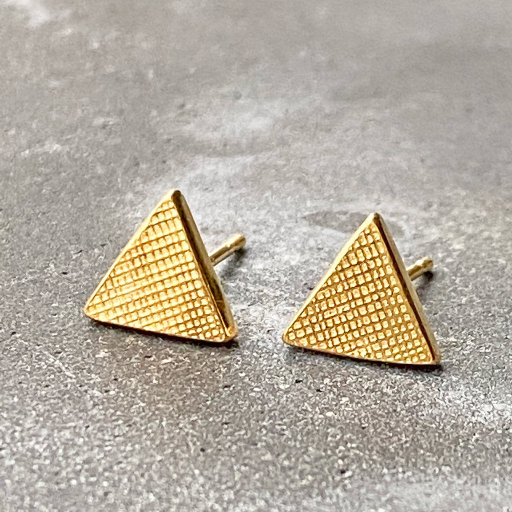 Triangle Stud Earring Yellow Gold