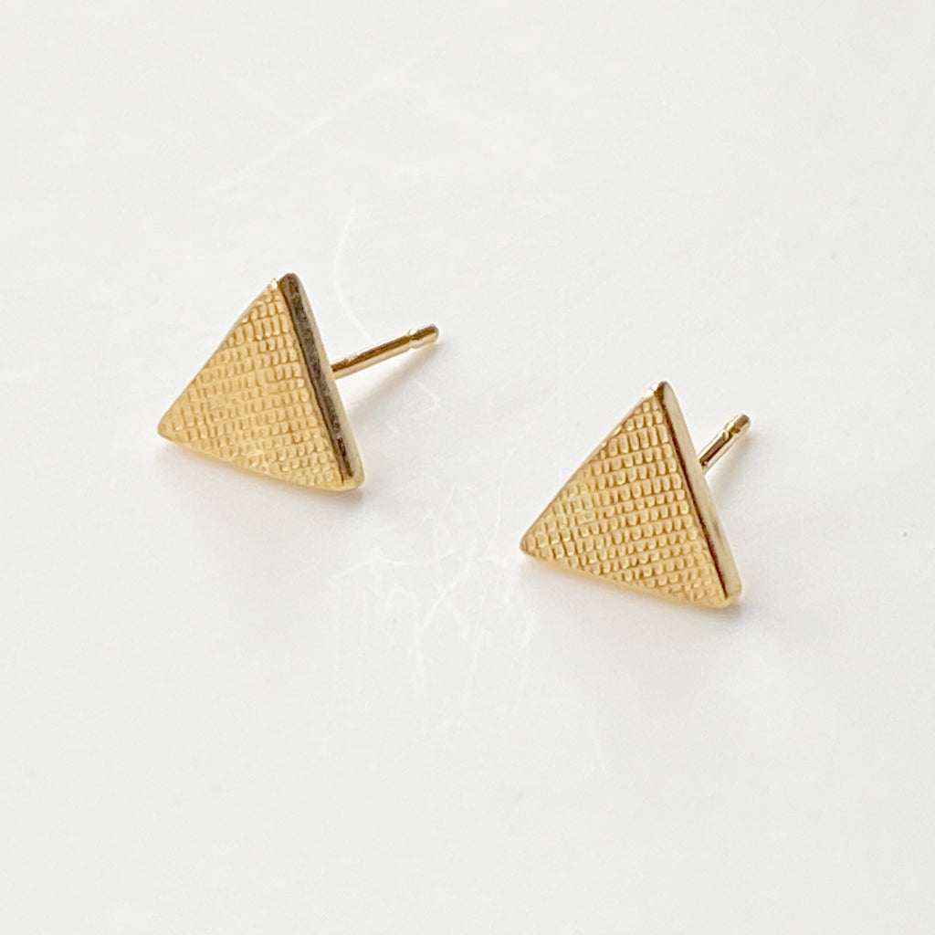 Triangle Stud Earring Yellow Gold