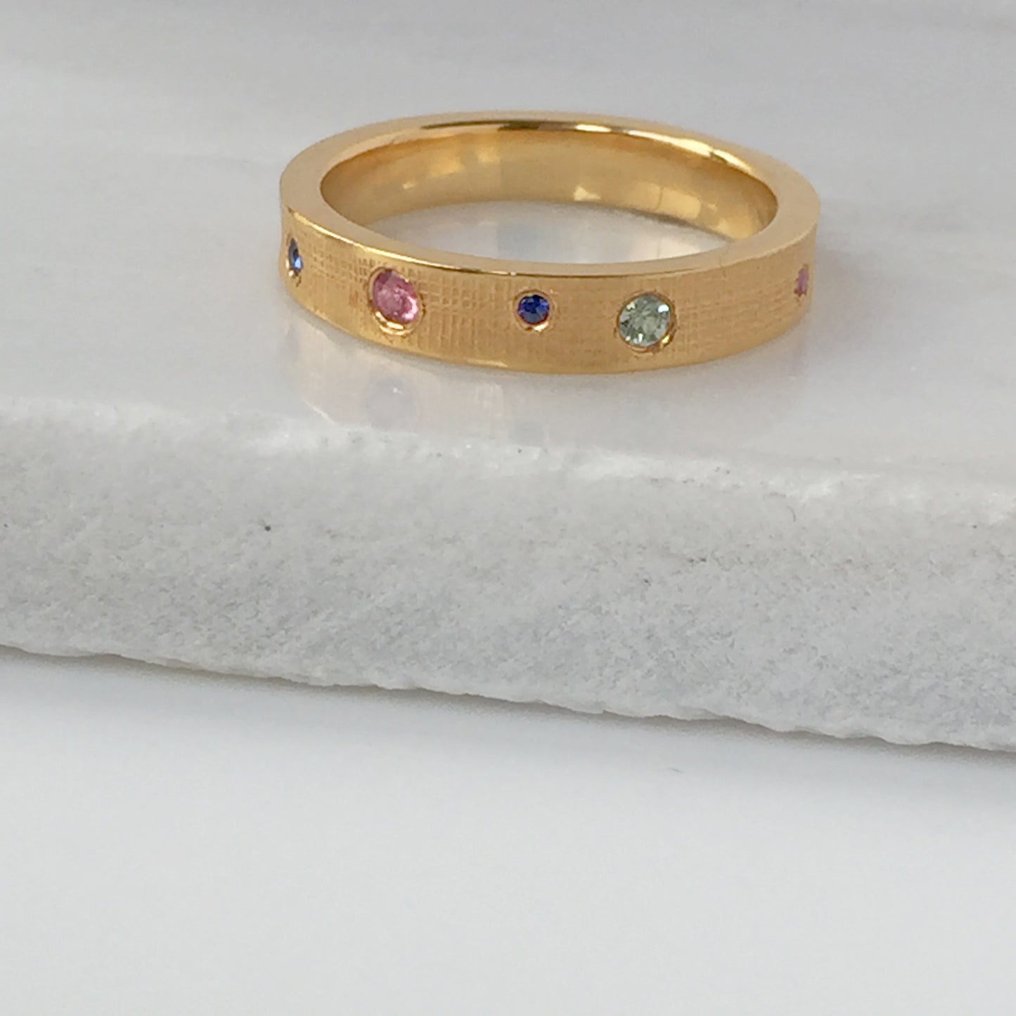 Wedding Eternity Ring With Mixed Sapphires