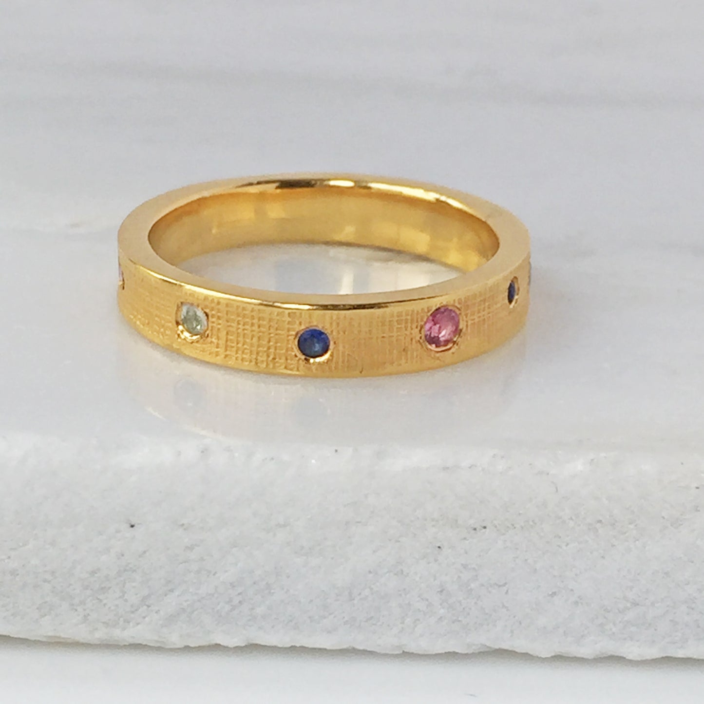 Wedding Eternity Ring With Mixed Sapphires