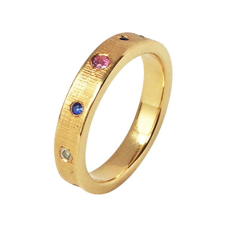 Wedding Eternity Ring With Mixed Sapphires
