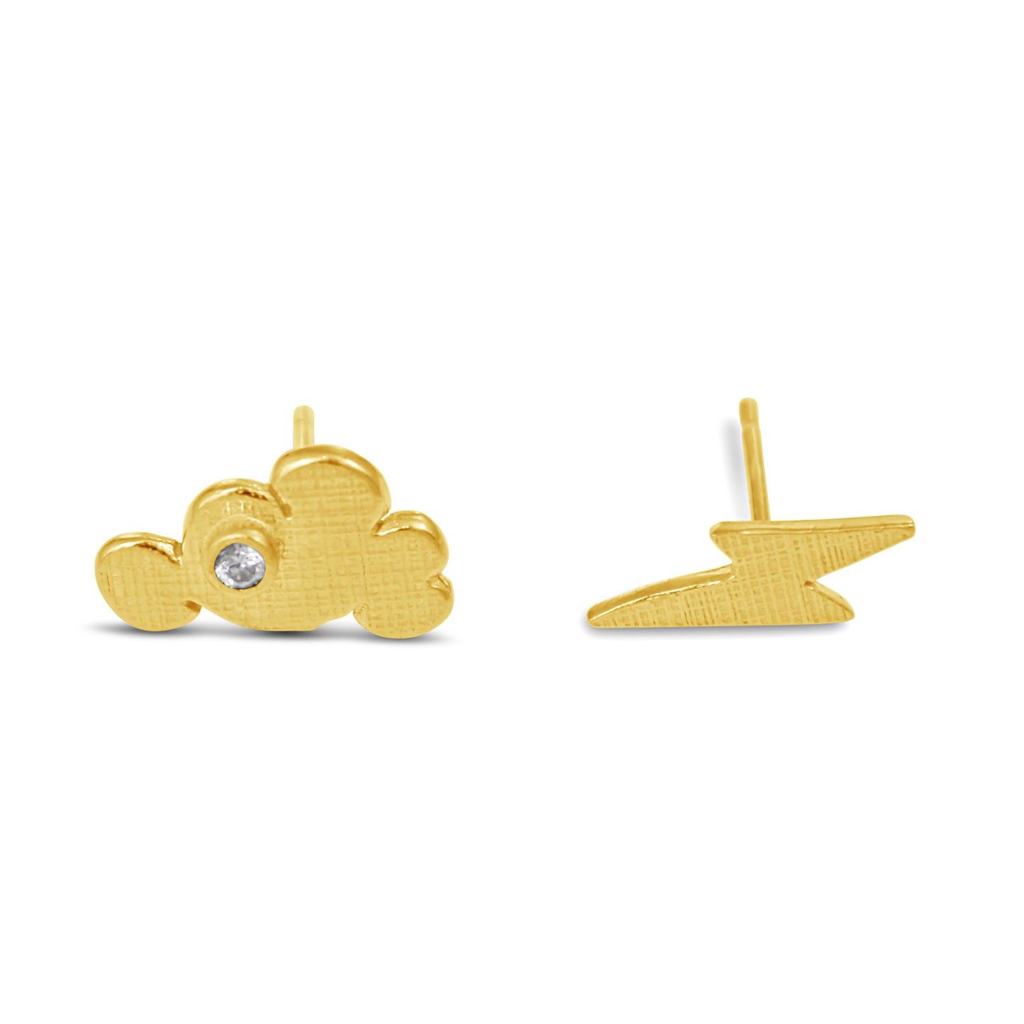 Cloud Lightning Earrings Gold