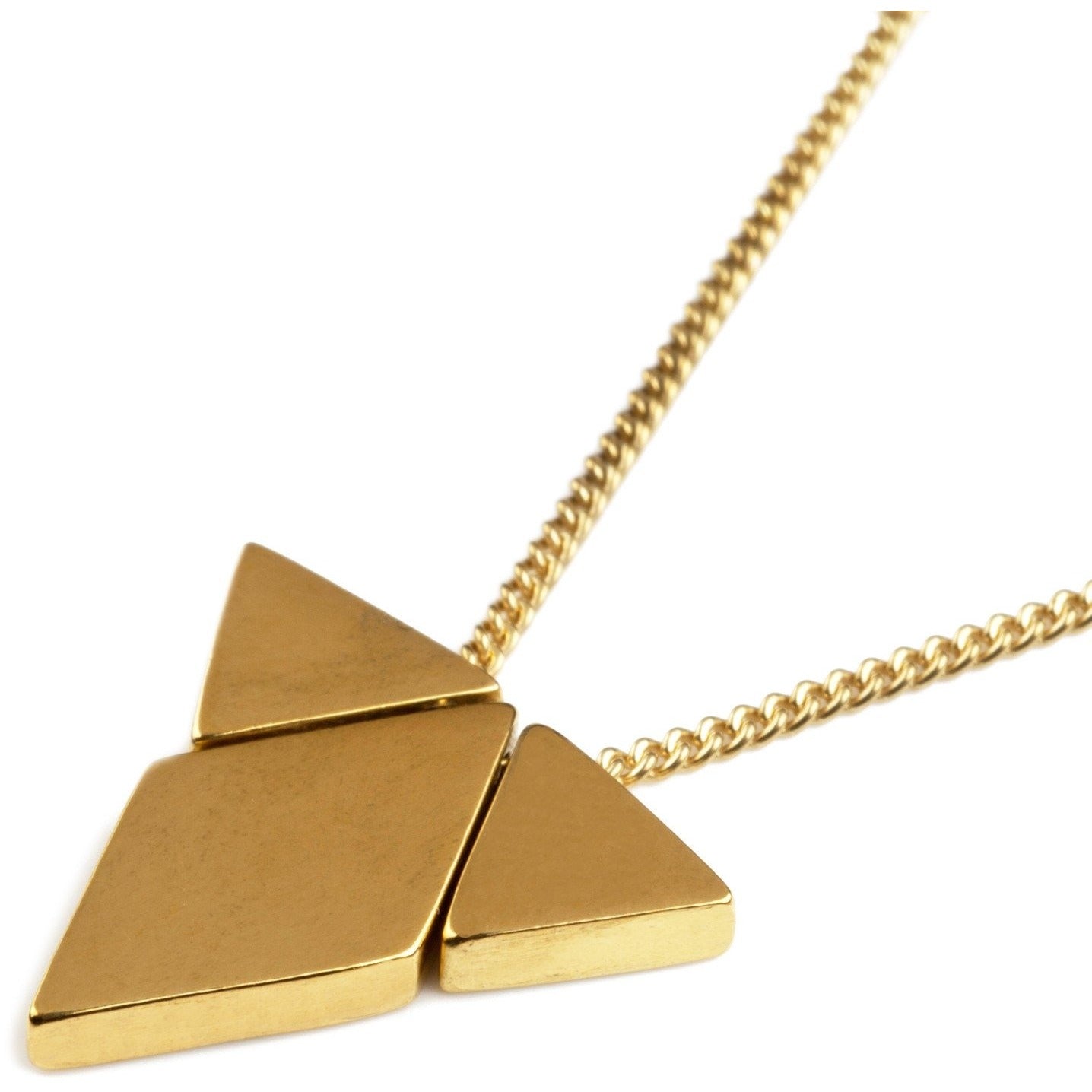 Diamond Triangle Pendant in Gold