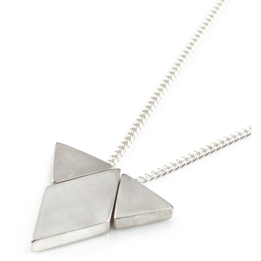 Diamond Triangle Pendant  in Silver