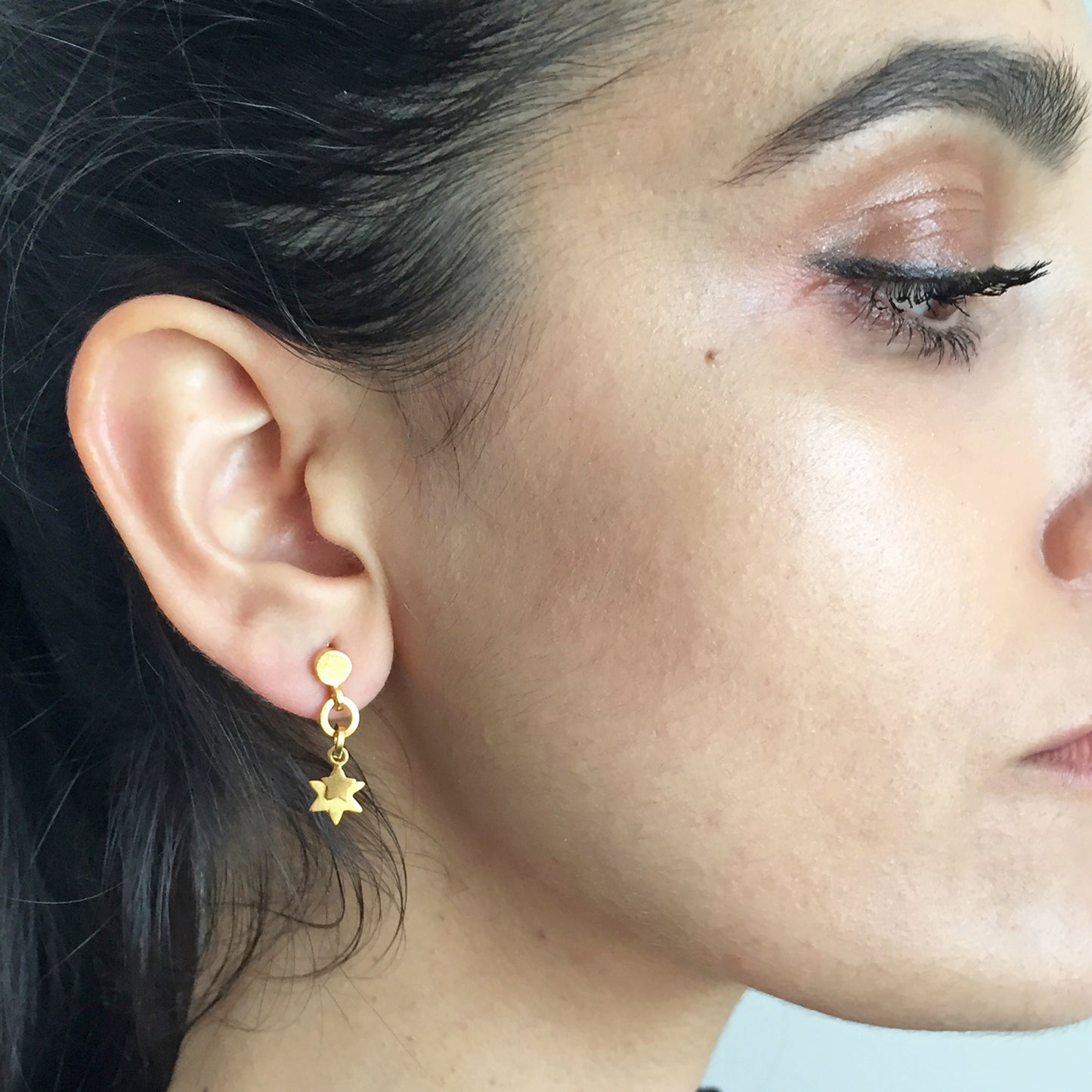 Double Star Drop Earrings