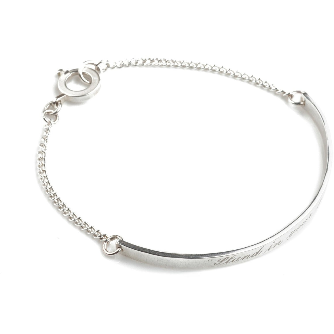 "Stand by your Power" Friendship Bracelet in Silver