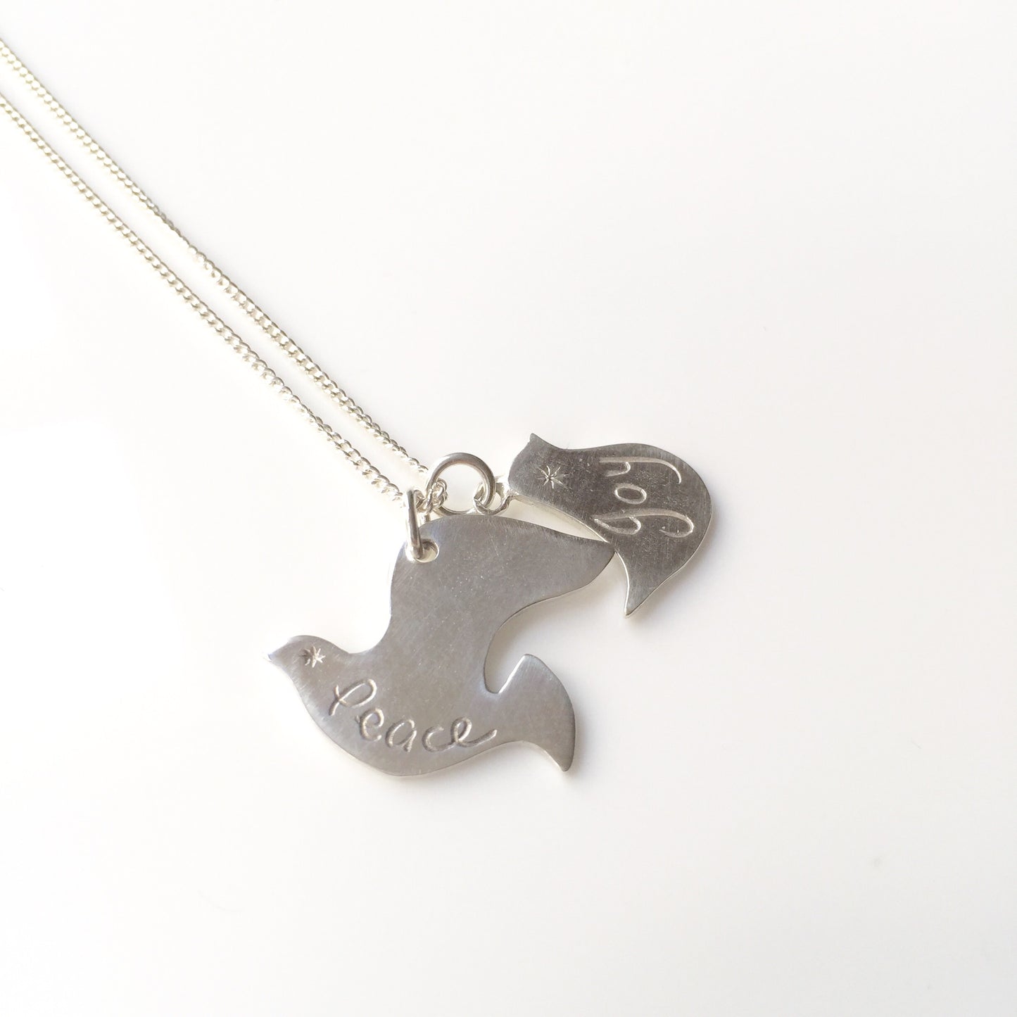 Peace & Joy Bird Pendant Silver