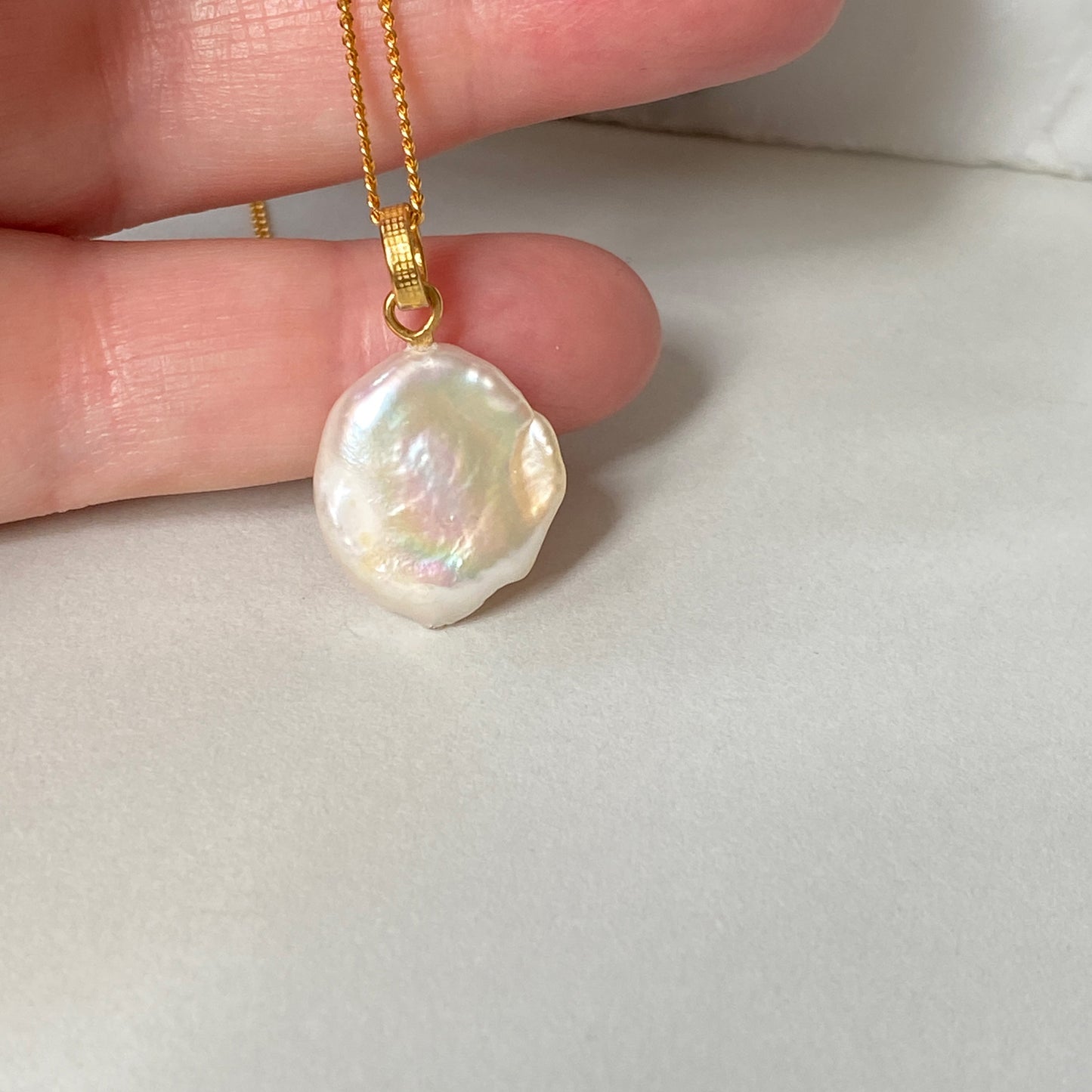 Gold Keshi Pearl Pendant