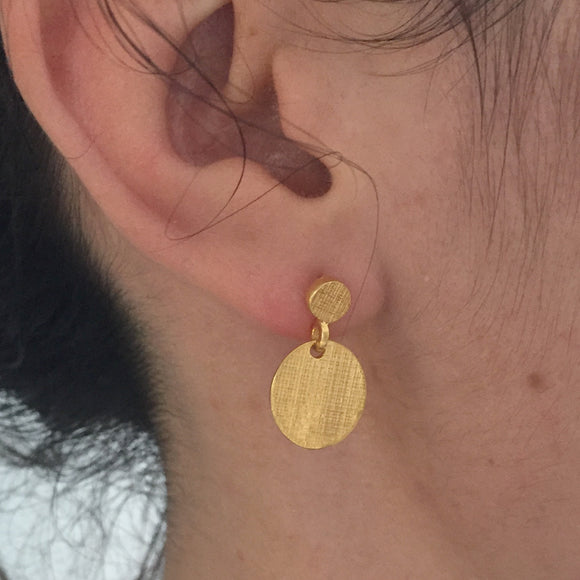 Double Dot Earrings Gold