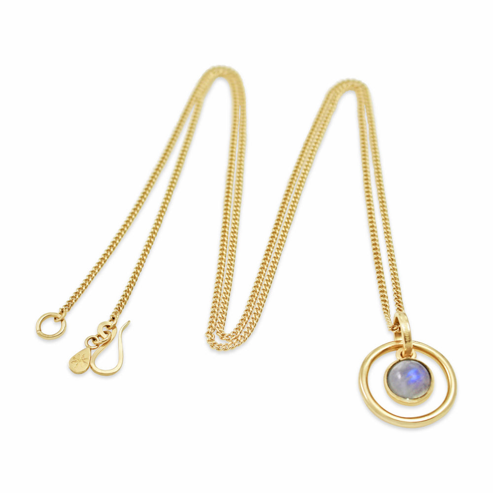 Orb Moonstone Gold Pendant