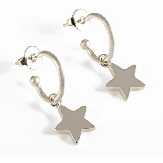 Stars on Hoops in Silver