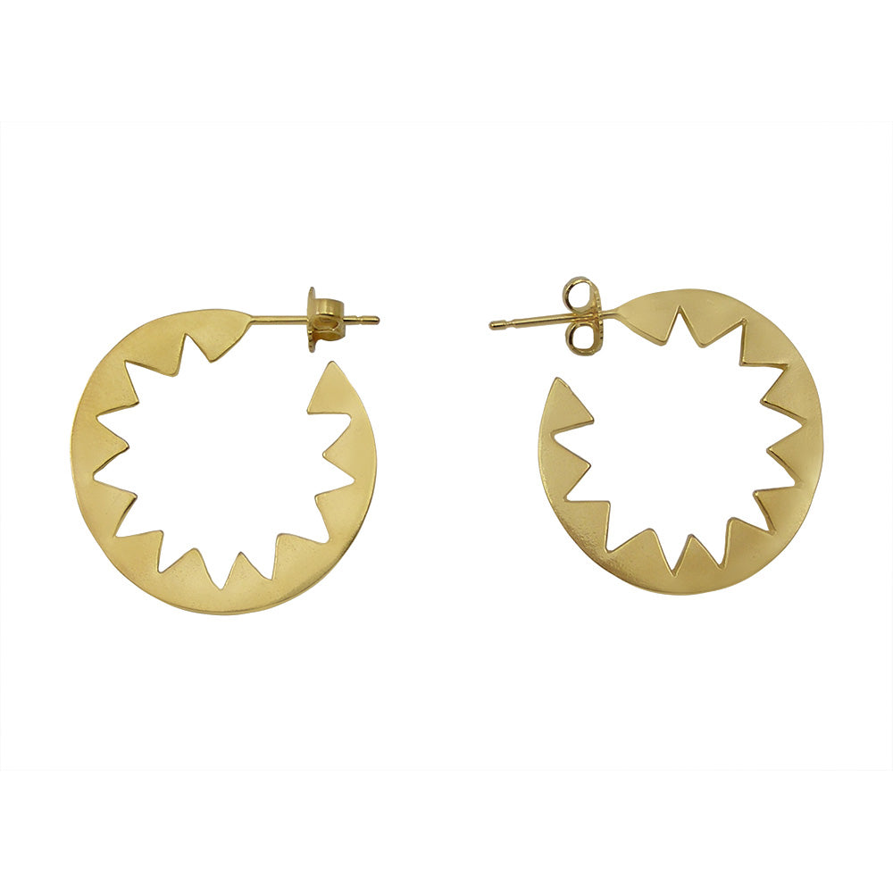 Sunburst Hoop Earrings Gold