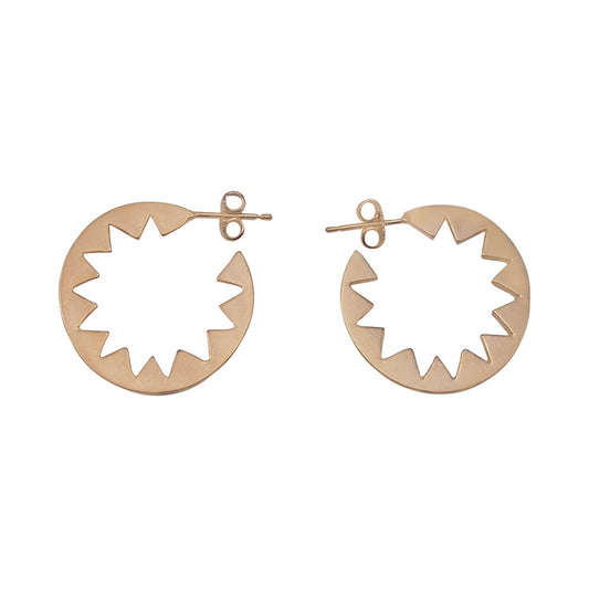 Sunburst Hoop Earrings Rose Gold