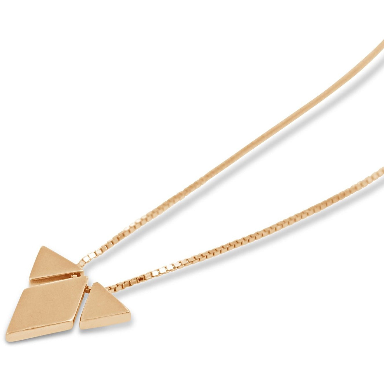 Diamond Triangle Pendant  in Rose Gold