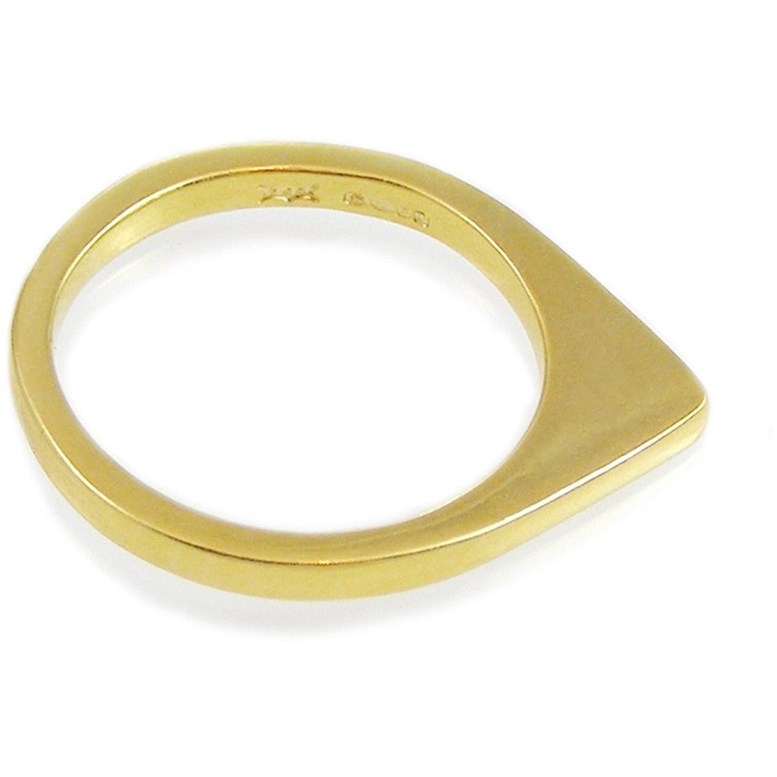 Triangle Diamond Ring Gold Plate